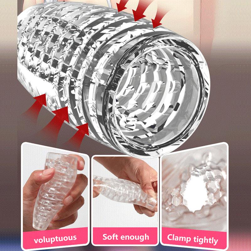 Clear Tpe Male Masturbation Cup Waterproof Men Masturbator Ejaculation Delayed Trainer Soft Adult Sex Toy