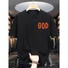 European Sizes 'Keep God First' Crew Neck Printed T-Shirt Comfortable Casual Cool Shirt for Men Stylish Trendy Tee Tops