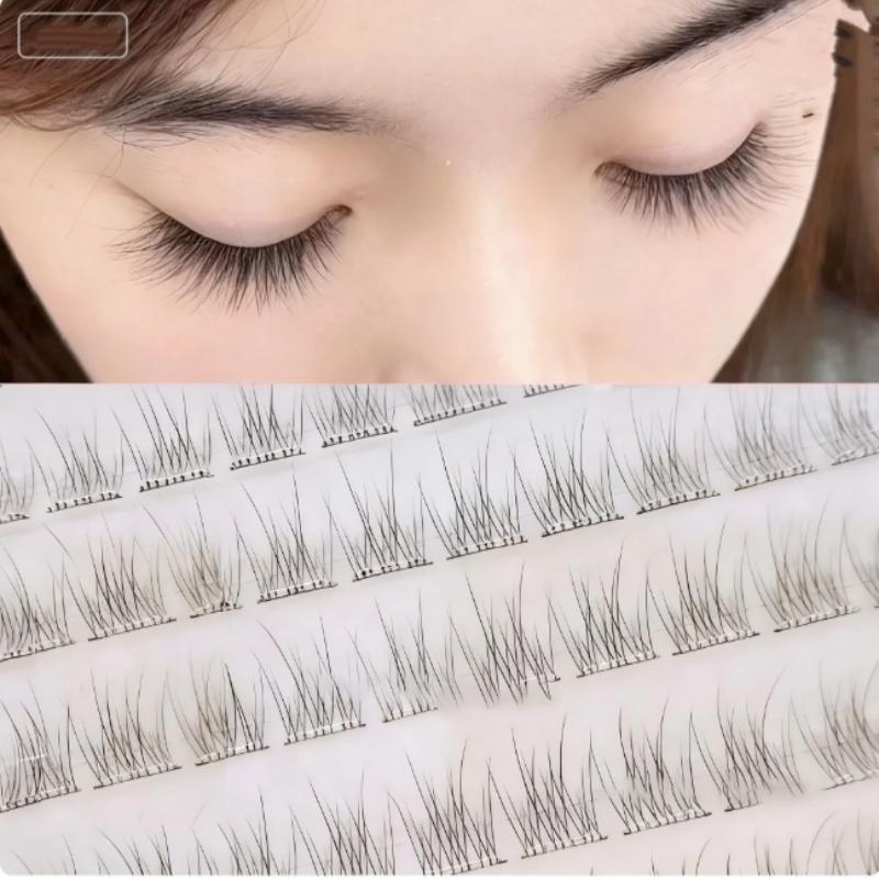 120 Pcs Natural Cluster Lashes – Band-Free, Easy-Apply Individual Flare Lashes for Everyday Wear, Lightweight & Reusable