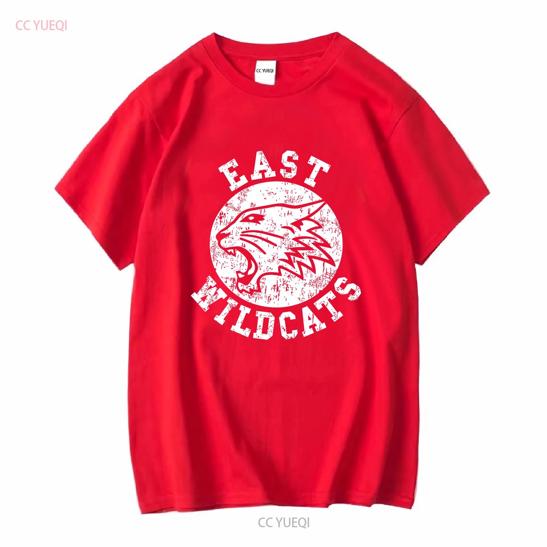 EAST WILDCATS T SHIRT High School Basketball Wild Musical Cats Team Logo Symbol vintage Washed Breathable homme Unisex S