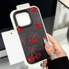 Leather Texture TPU Soft Phone Case For iPhone 16 Pro Max 15 Pro 14 13 12 11 Bowknot Cherry Print Slim Shockproof Matte Bumper Cover