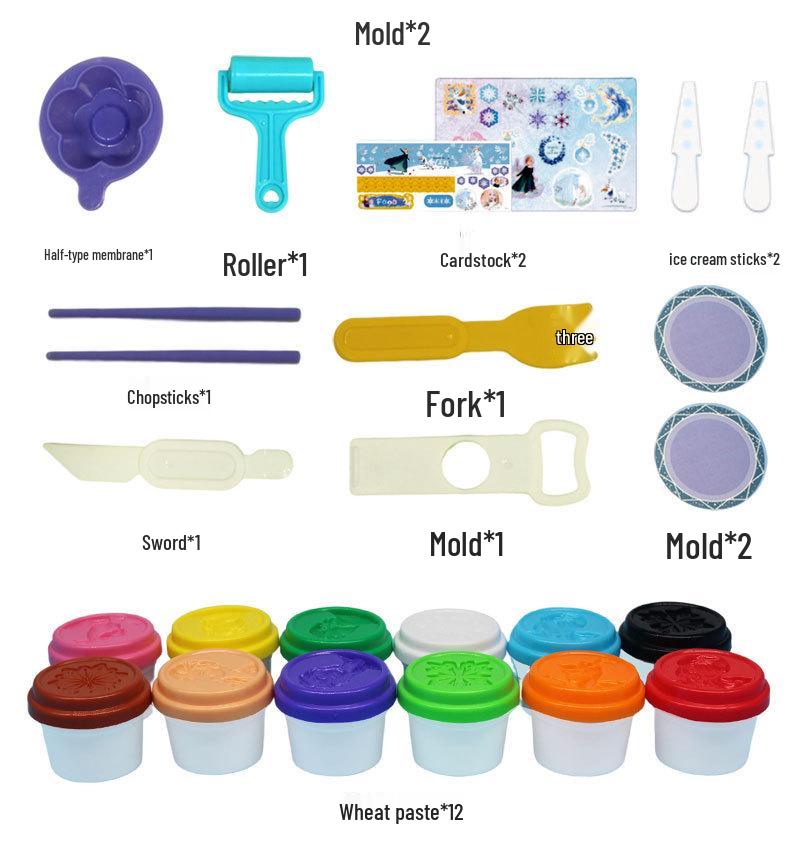 Aisha Deluxe Ice Cream Playdough Set: Wheat Dough Modeling Clay for DIY Kindergarten Molding.