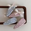 Blue Polka Dot Leather Bow Hair Clip - Cute and Gentle Accessory