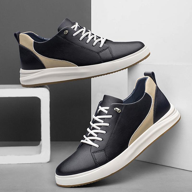 Herrenmode Echtes Leder Höhe erhöhen 4/6/8CM Lässige Sport-Plateauschuhe Weiche Unsichtbare Schuhe zur Höhenvergrößerung 36-43