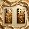 Sparkling Gold Diamond Pattern Glass Phone Case Suitable for Samsung Galaxy S26 S25 S24 S22 S21 S20 FE/Ultra/Plus Anti Drop Case