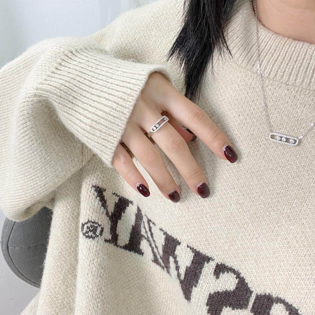 2023 Neue Ringe für Frauen Luxusschmuck Charm Schiebe Diamantringe Hochzeit Verlobung Reines 925er Sterlingsilber Muschelperlenring