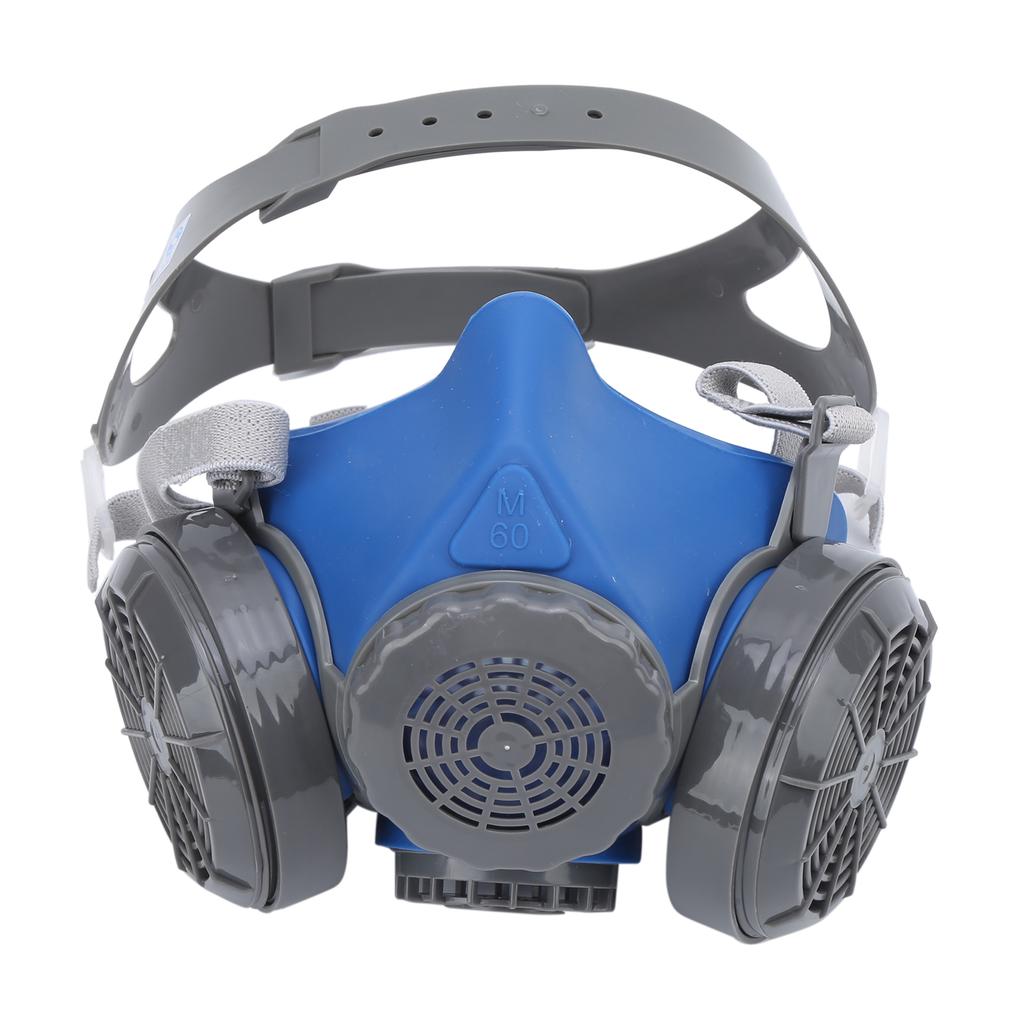 Halbe Mundabdeckung Staubschutz Anti-Aging Anti-Allergie Doppelschichtig Silikon Grau Blau