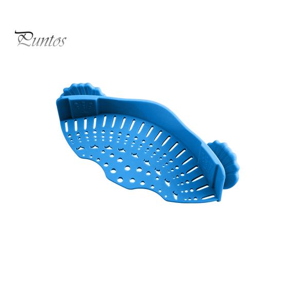

Силиконовый фильтр для кастрюль, регулируемый зажим для сушки кастрюль, мисок, мелкоячеистый кухонный фильтр, ручной инструмент для мытья фруктов, пасты, овощей, лапши синий