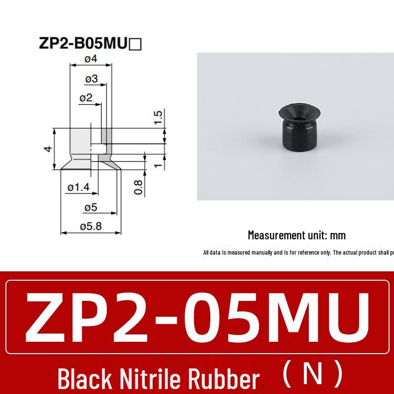 Industrial Silicone Rubber Vacuum Suction Cup Nozzles: Robotic Arm Pneumatic Components ZP2-B02MU/04/05/06-15 ZP2-B02MU White