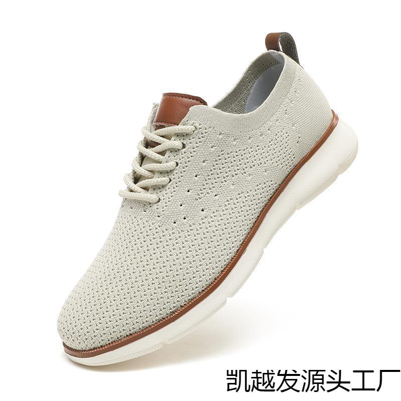 Sommer neue lässige Herrenschuhe Mode fliegendes gewebtes Obermaterial atmungsaktiv leicht Sport große Größe