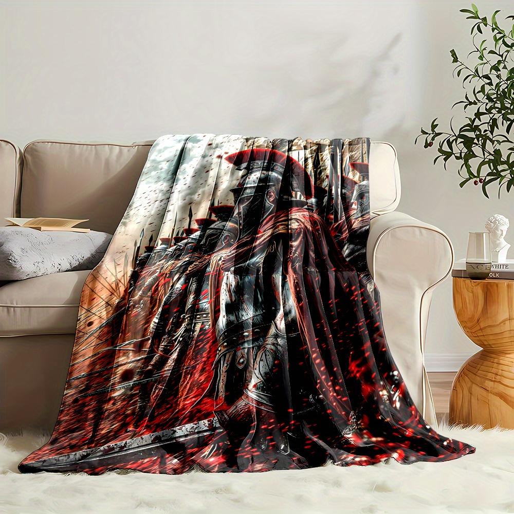 Roman Warrior Blanket Antique Armor Vintage Style Soft Warm Throw for Bed Sofa Living Room Office Travel Gift