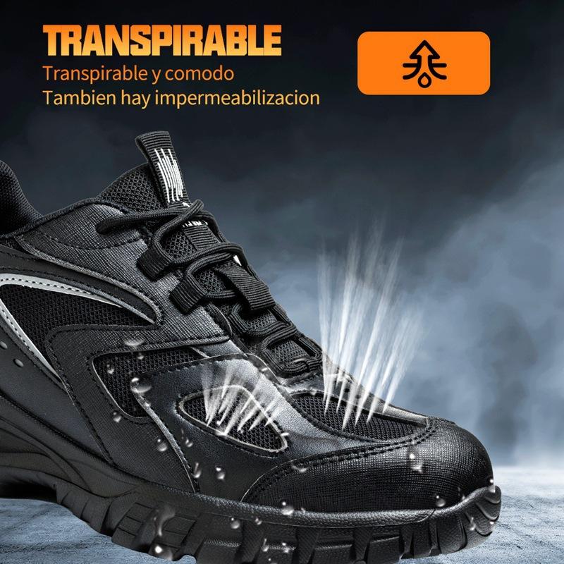 Labor insurance shoes, non-slip, non-smashing and anti-piercing summer safety shoes, flying woven cowhide breathable men's shoes