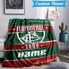 Custom Name Fluminense FC Crest Blanket Lightweight Ideal Bedding Blanket Perfect for Travel, Camping, Living Rooms, Sofas, Christmas gift