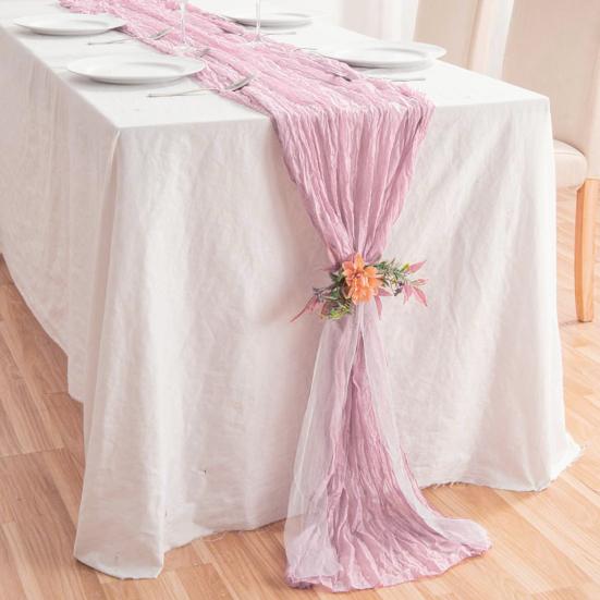 Tischläufer, rustikale Tischdecke, weich, waschbar, lichtecht, handgefärbte Tischdecke, Hochzeitsfeier-Dekoration