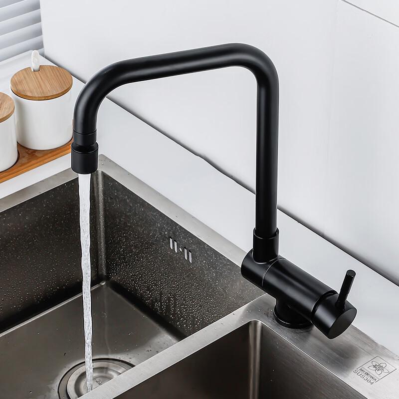 Yuzhuxun HC Foldable Black Kitchen Sink Faucet