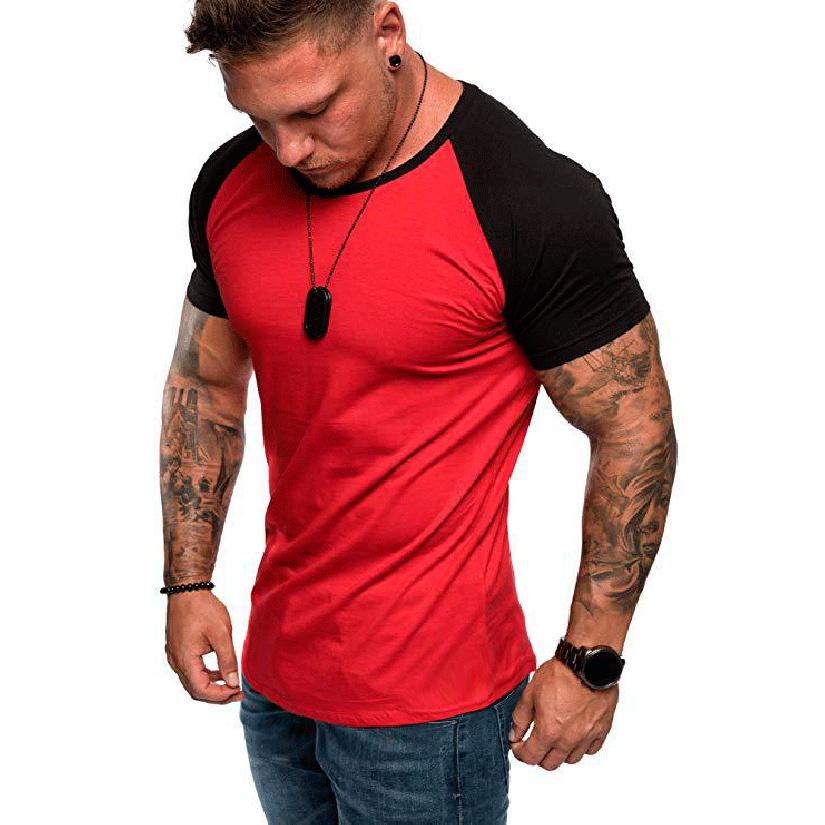Men'S Sports Work Base Daily Wear T-Shirt Summer Men'S Solid Color Slim Fit Casual T-Shirt Short Sleeved Top