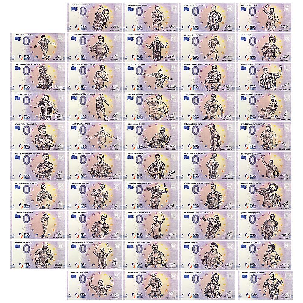 48 Euro Gedenkbanknoten, Serie Fußball-Superstars, Sammlerset von Banknoten für die WM 2026