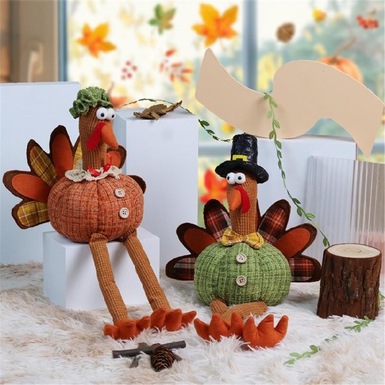 Seasonal Ornament Turkey Decorative Figurine Thanksgiving Holiday Decors Party Supply Harvest Festival Kitchen Layouts