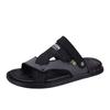 Men's Shoes Summer Slippers Leather Sandals Beach Shoes Two Stitches Classic Men Indoor and Outdoor Two Wear Beach