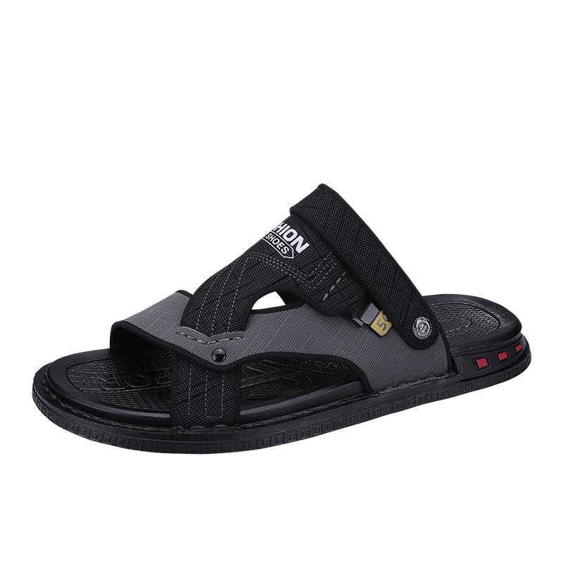 Mode Herrenschuhe Sommer Hausschuhe Ledersandalen Strandschuhe Zwei Nähte Klassische Mode Herren Indoor und Outdoor Zwei Tragevarianten Strand