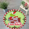 1pc Grinch Round carpet Painted Printed circular carpet, home door mat, outdoor travel protection carpet