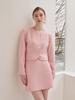 Nouve Tweed Pearl Button Jacket - Pink