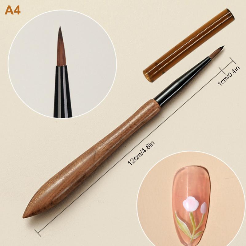 Manicure Pen Gourd Pen Walnut Sandalwood Rod Pull Line Painting Flower Hook Line Painting Gradient Smudge Light Therapy Brush
