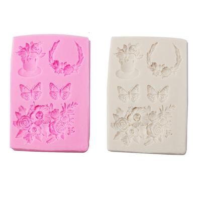 3D Flower Butterflies Silicone Mold Fondant Cake Border Moulds Chocolate Mould