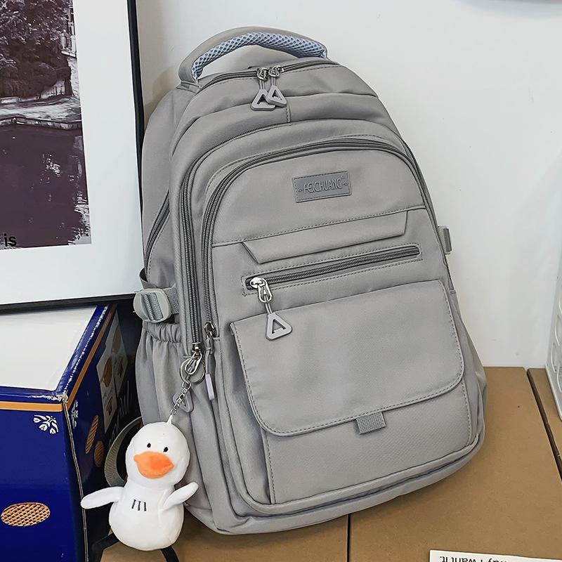 Children Elementary School Students  Female Junior High School Students  Solid Color Male Backpacks  High School Students  Large Capacity Backpacks