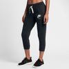 Nike Letter Logo Drawstring Sports Three-Quarter Knitted Pants Women Bottoms Black 883724-010