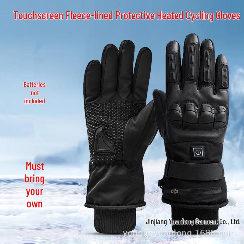 Rechargeable Heated Winter Gloves – Five-Finger Touchscreen Warmth for Outdoor Sports and Cycling Men One Size (Fleece Lined, Touchscreen, Heated)