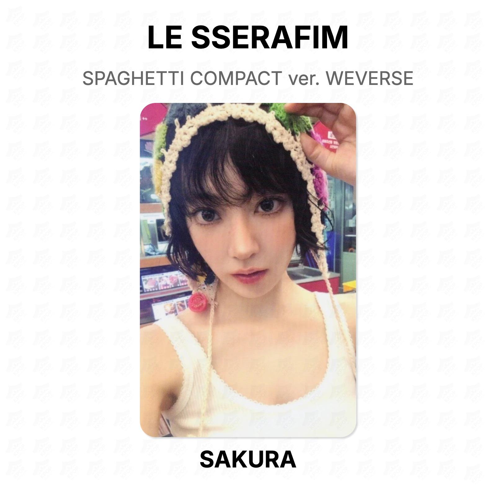 LE SSERAFIM SPAGHETTI COMPACT версия. Официальная фотокарточка WEVERSE SAKURA