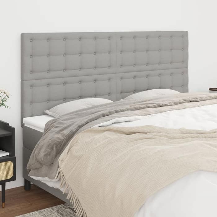 Maison Exclusive - Tête de lit Gris clair 180 x 5 x 118/128 cm Tissu
