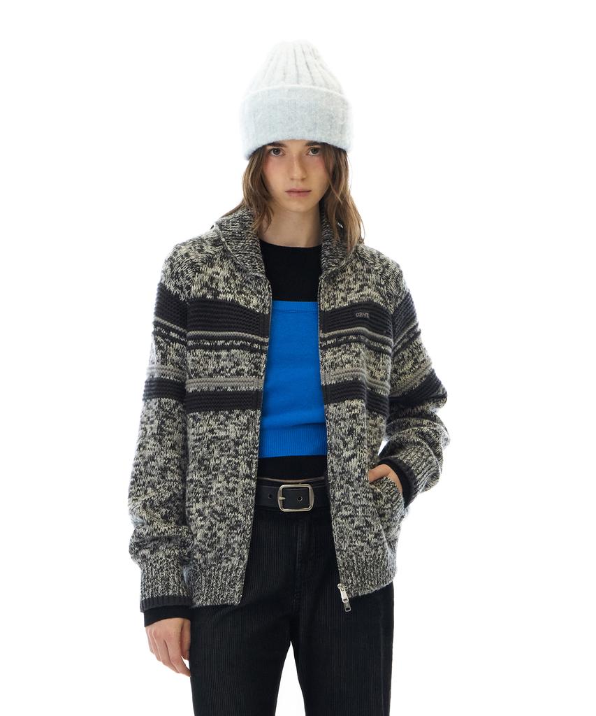 GROVE Femke Knit Zip-Up (Gray)