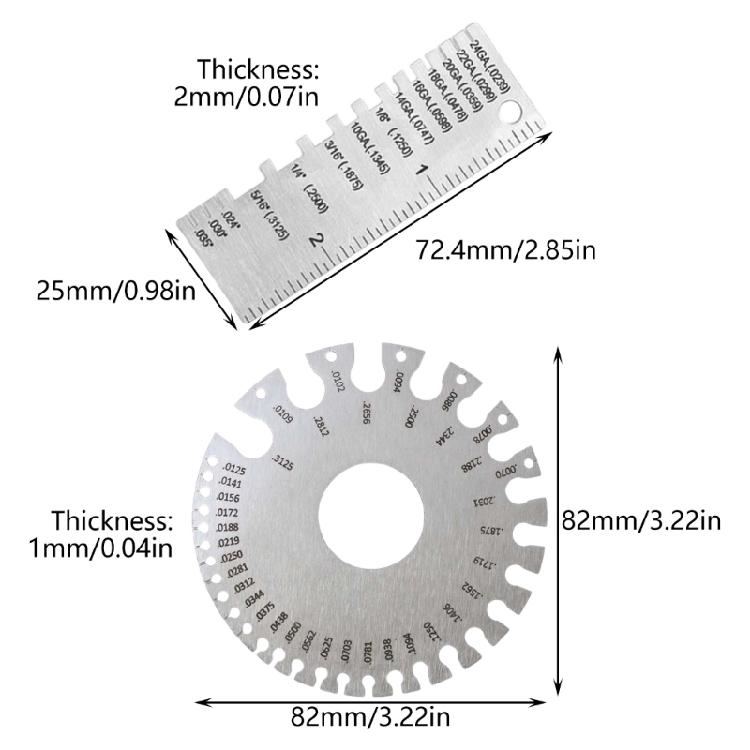 Steel Multiple Function Welding Gauges Featuring Clear Scale Weld Inspection Gauges for Wire Thickness & Weld Size Checking