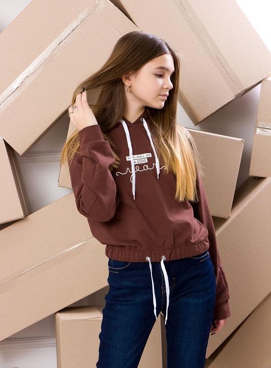 

Толстовка з капюшоном (Дівчата) , Будь-який сезон , Носи свое 6329-057-33 164 коричневий