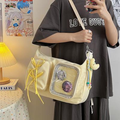 Japońska przezroczysta torba na ból w kształcie paska styl ins duża pojemność torba crossbody torba na zakupy dla uczennicy dwuwymiarowa torba na ramię trend