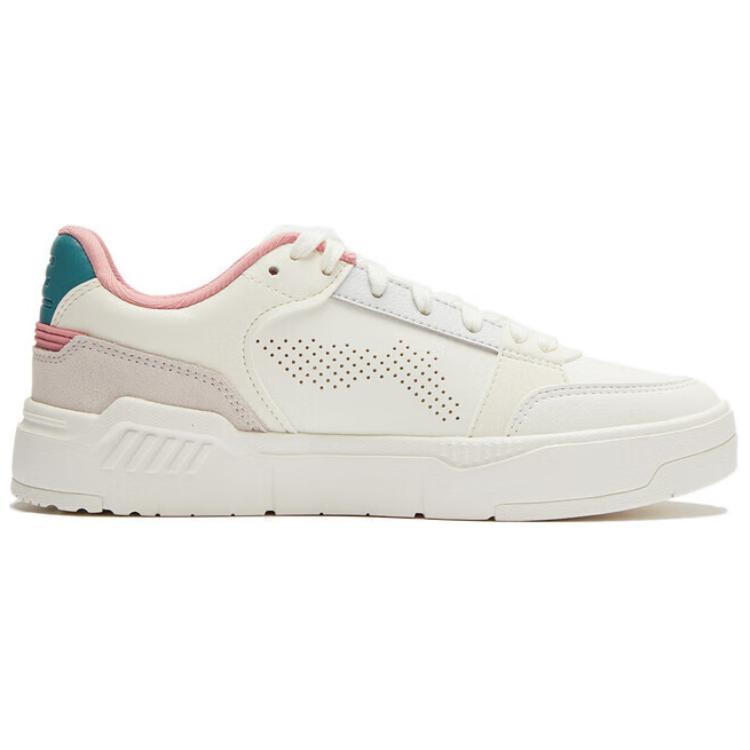 Li Ning Common 80s Soft Rebound Thick Sole Increased Height Comfortable Versatile Non-Slip Wear-Resistant Low-Top Skate Shoes Women Sneaker AGCU040-2