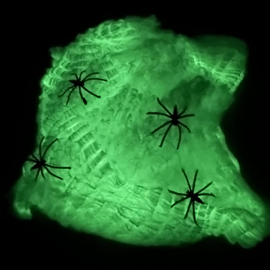 Halloween Decoration: Luminous SpideWeb, Silk, Luminous Spider Cotton, Haunted House, SecretRoom, Tomb Scene Arrangement And Decoration Props