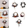 Halloween Wreath Garland Decorations, Porch Wreath Ornament Wall Hanging Creepy Wreath for Indoor Home Party Window Outdoor