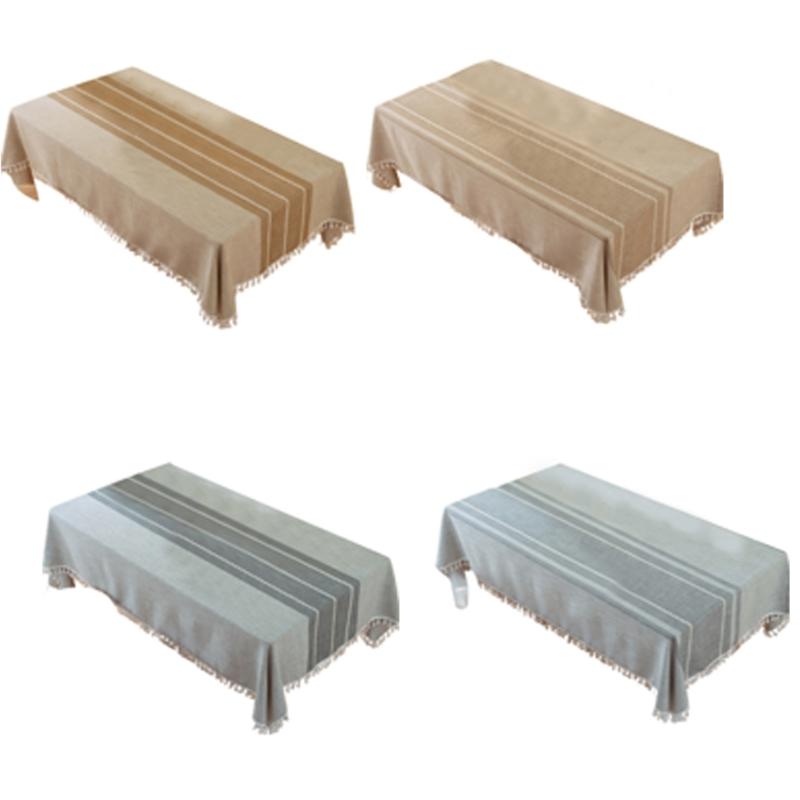 Table Runner With Fringe Long Natural Tassels Table Cover Washable Poly Cotton Tablecloth For Family Gatherings