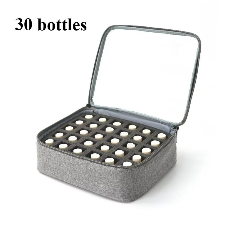 40 Grids Nail Polish Storage Bag Essential Oil Case Portable Cosmetic Large Handbag Organizer with Handle for Travel Nail salon