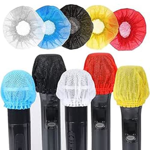 Pack of 100 Microphone Covers, Individually Wrapped, Disposable, Antibacterial, Nonwoven Microphone Covers, Dustproof, Windproof, Noise-Reducing, and