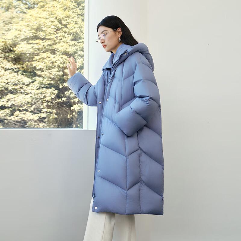 Ailiaiyi Women's Long Puffer Down Coat with Detachable Knit Collar