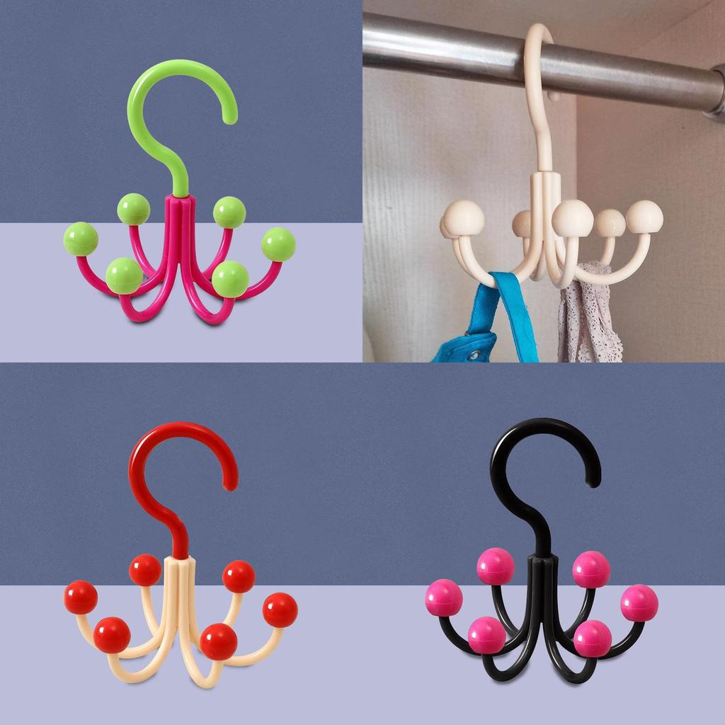 Multipurpose Six Claw Hook With Rotating Claws For Home And Dormitory Storage