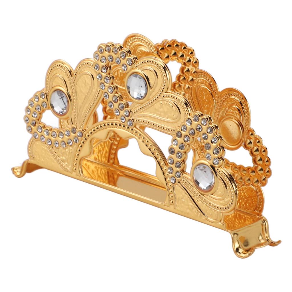 Golden Metal Napkin Holder Exquisite Light Luxury European Style Zinc Alloy Table Napkin Organizer for Kitchen Dinner