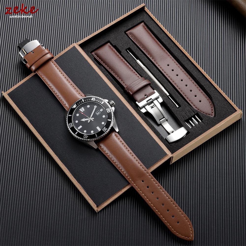 Echtes Leder Uhrenarmband 12/13/14/15/16/17/18/19/20/21/22/23/24mm Armbänder Herren und Damen Business Armbanduhr Armband mit Box