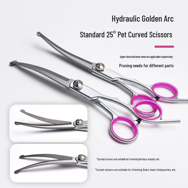 Professional Pet Grooming Scissors for Trimming and Rounding Hair on Dogs and Bichons