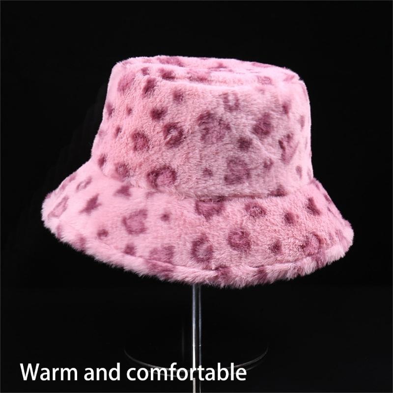 Winter Plush Bucket Hat Warm Fisherman Hat Outdoor Activity Fashionable Hat for Outdoor Activities and Daily Wear