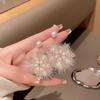Comfortabe Gold Christmas Snowflake Plush Earrings Easy to Wear Suitable for All Day Use Metal Texture for Festival Joy